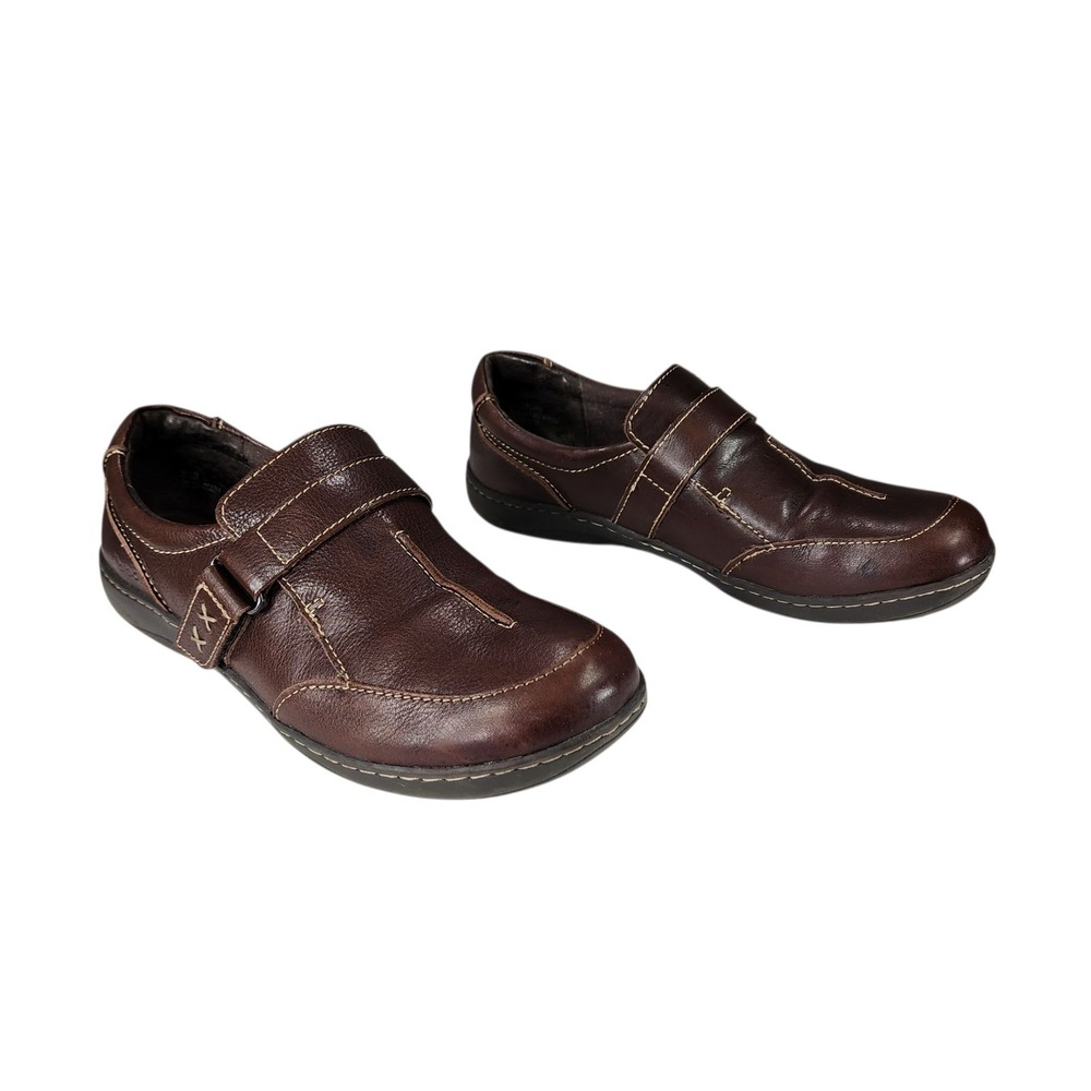 Born BOC Slip On Loafers sz 8.5M Women Casual Shoes Brown Leather Adjustable